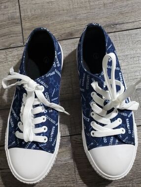 FOCO Womens NFL Dallas Cowboys Repeat Print Low Top Canvas Sneakers Shoe Sz 7